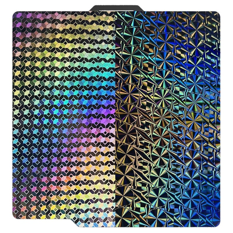 Wefuit Smooth Holographic Build Plate for Bambu Lab P2S/X1/X1C/X1E/P1P/P1S/A1,257x257mm Diamond Ball+Windmill Flexible Spring Steel Print Bed Removable Platform for Bambus 3D Printing Platform - Image 1